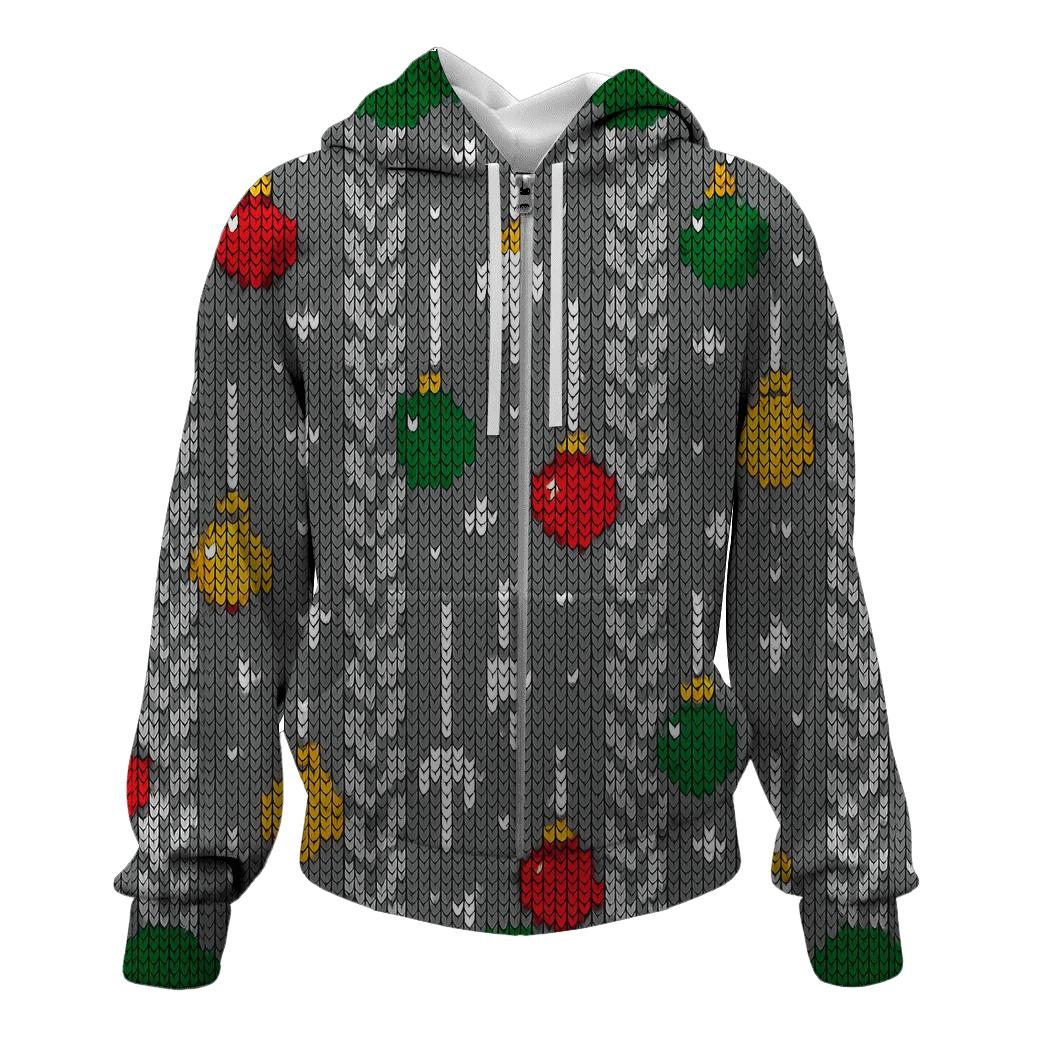 Icicle And Ornament Tinsel Ladder Design premium hoodies