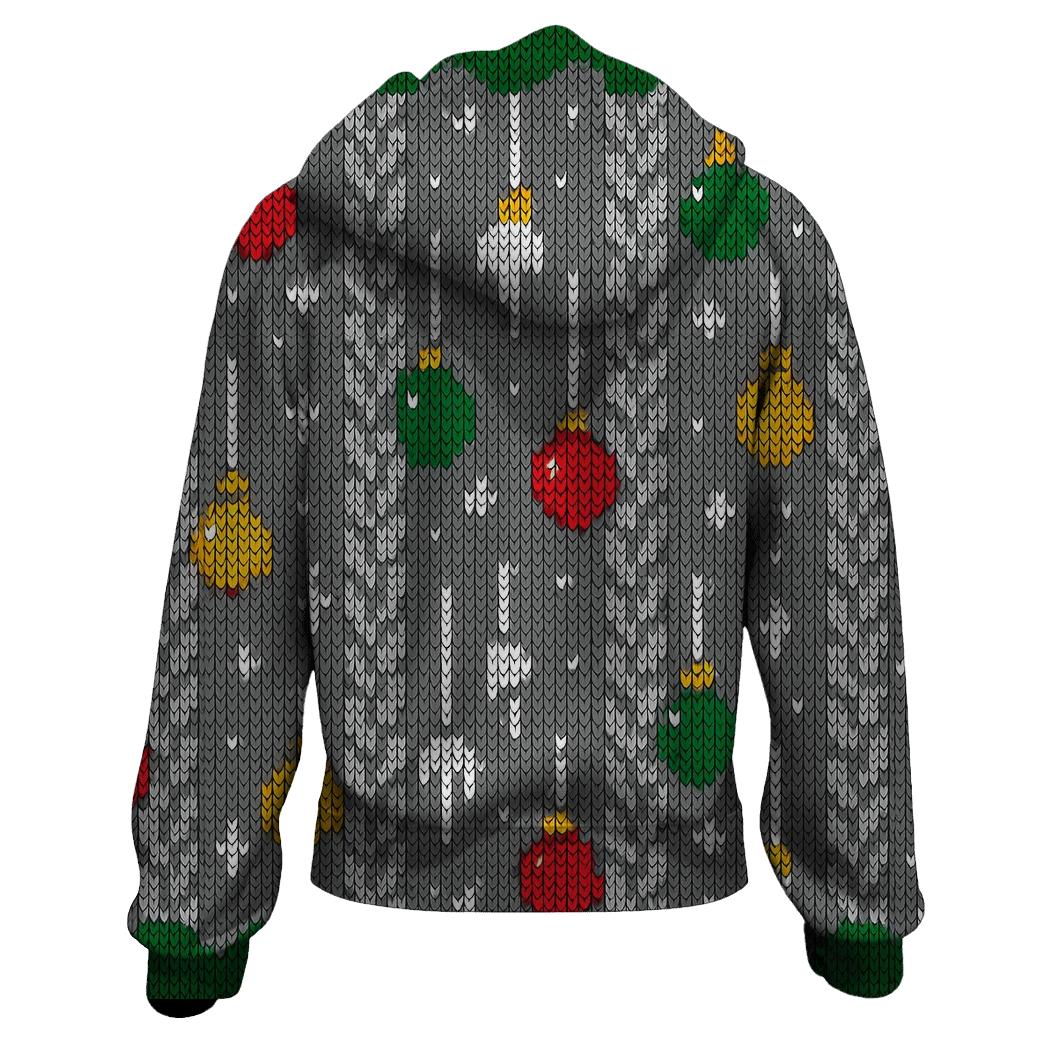 Icicle And Ornament Tinsel Ladder Design premium hoodies
