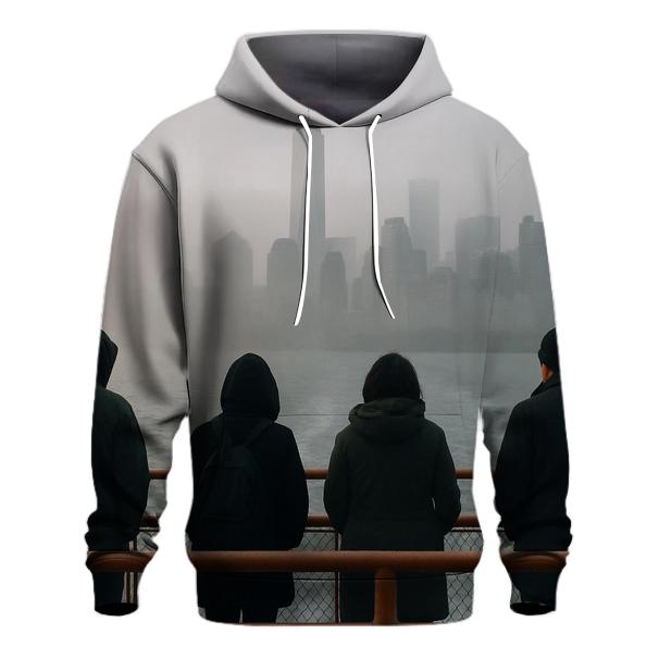 Harbor Fog Revealing Lower Manhattan From Staten Island Ferry Deck hoodie trends