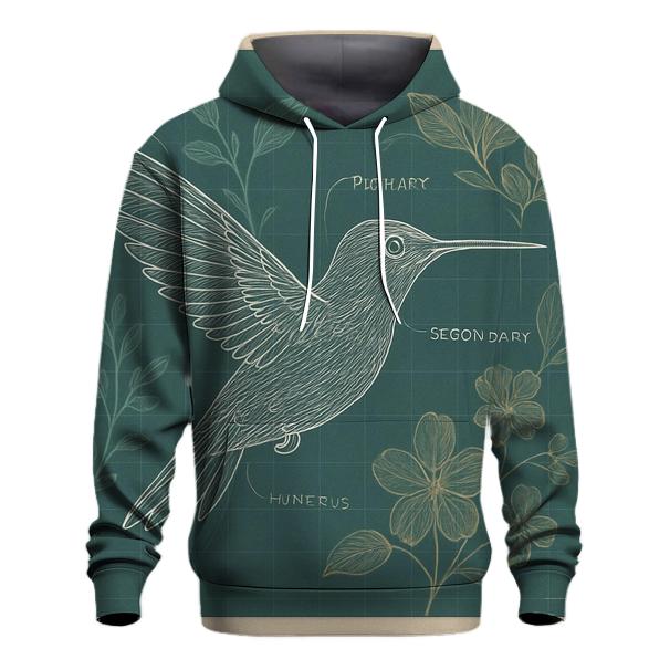 Botanical Blueprint Hummingbird pullover hoodies