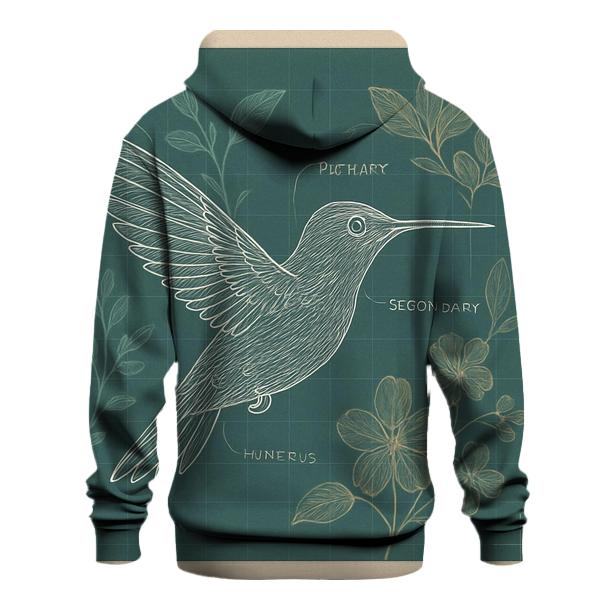 Botanical Blueprint Hummingbird pullover hoodies