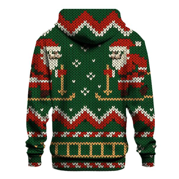Skiing Santa Zigzag Panel Design hoodie trends