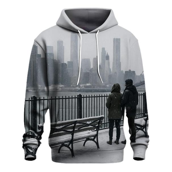 Snowfall Over Brooklyn Heights Promenade Skyline View hoodie trends