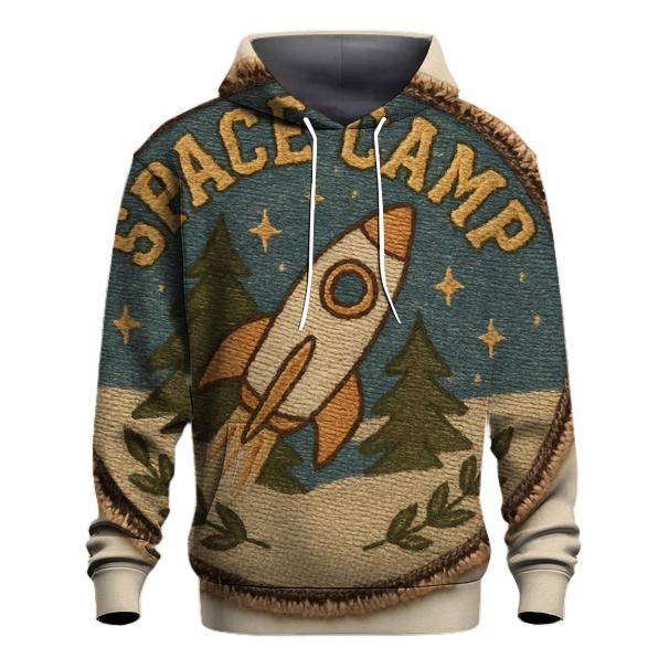 Distressed Space Camp Badge Patch zip-up hoodies