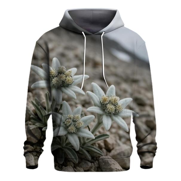 Alpine Edelweiss Among Limestone Scree premium hoodies