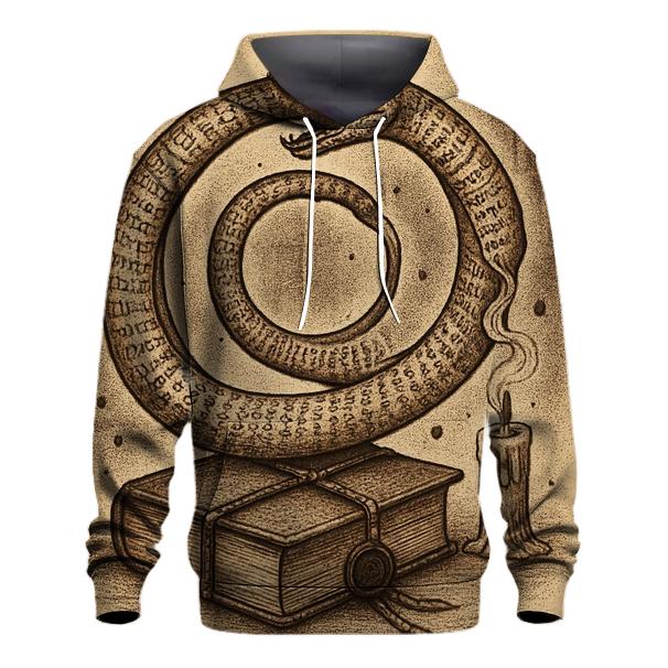 Library Spiral Ouroboros Manuscript embroidered hoodies