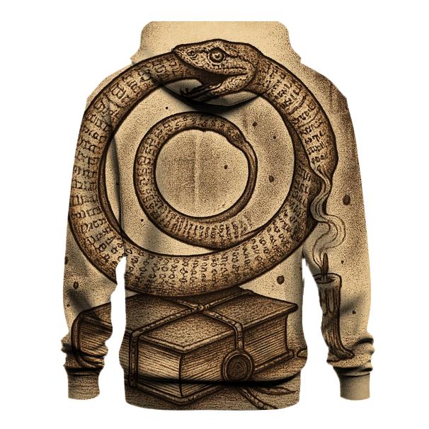 Library Spiral Ouroboros Manuscript embroidered hoodies