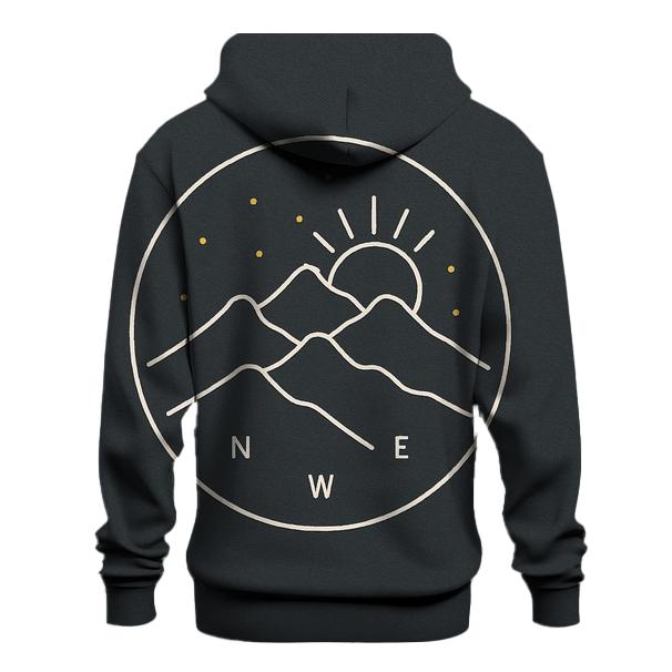 Minimal Mountain Monoline Badge hoodies fashion