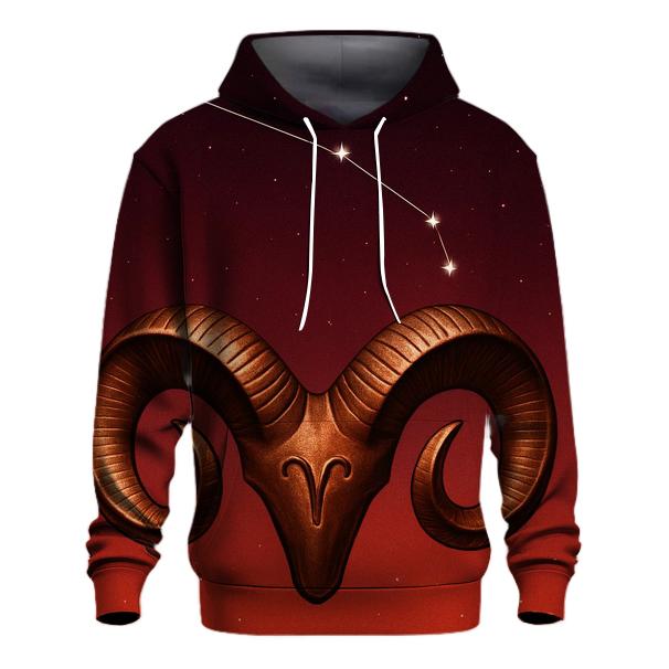 Aries Ram Horns With Martian Red Sky premium hoodies