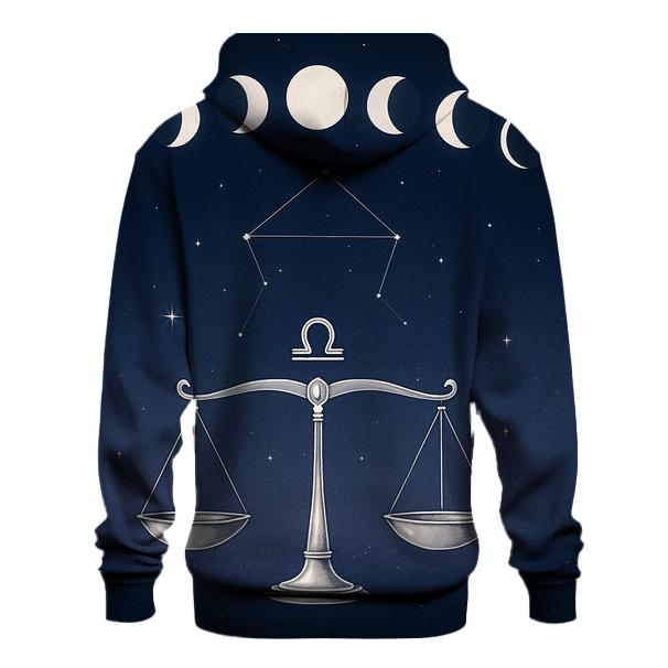Libra Scales Under Moon Phase Arc hoodies fashion