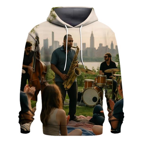 Jazz Festival Crowd With Skyline From Riverside Park South zip-up hoodies