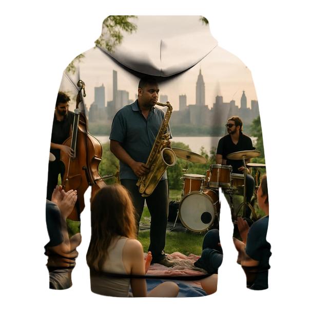 Jazz Festival Crowd With Skyline From Riverside Park South zip-up hoodies