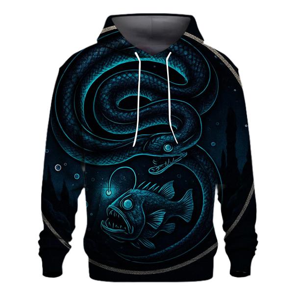 Deep Sea Bioluminescent Ouroboros lightweight hoodies