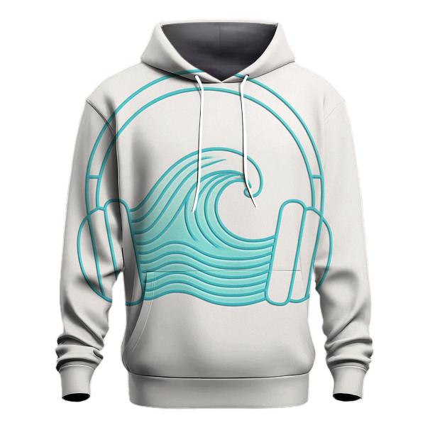 Headphone Ocean Waveform zip-up hoodies