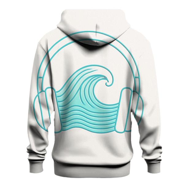 Headphone Ocean Waveform zip-up hoodies