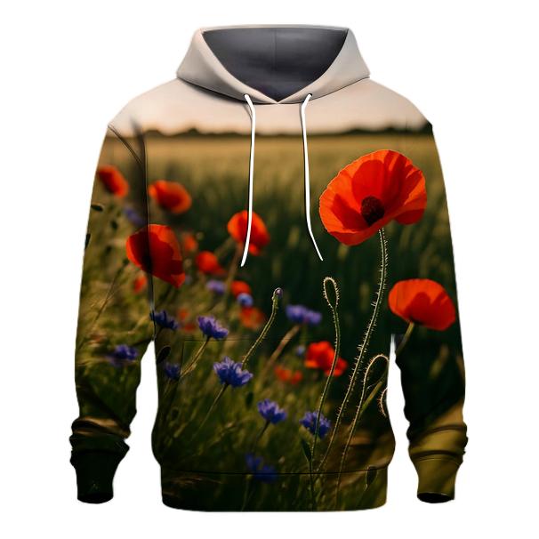 Wild Poppy And Cornflower Margin Of Wheat Field custom hoodies