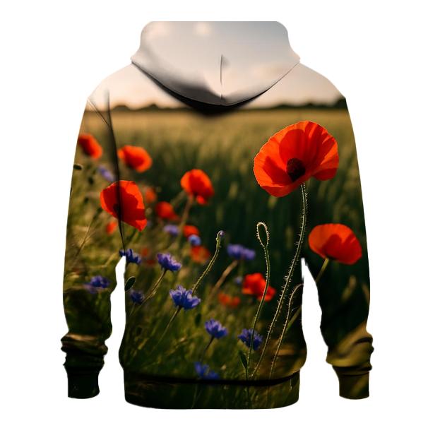 Wild Poppy And Cornflower Margin Of Wheat Field custom hoodies