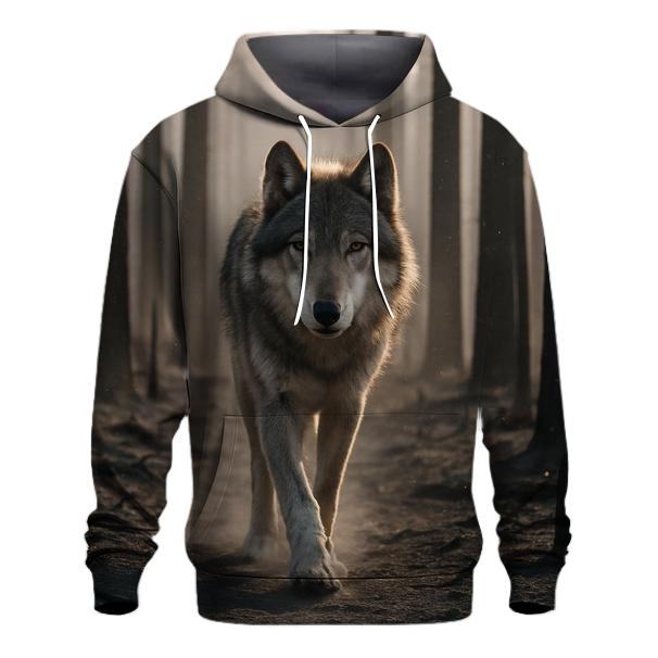 Forest Wolf In Postfire Landscape With Charred Pines designer hoodies