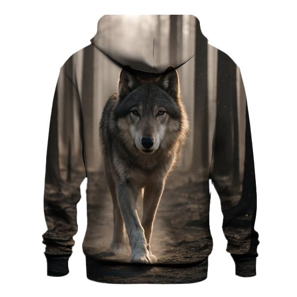 Forest Wolf In Postfire Landscape With Charred Pines designer hoodies