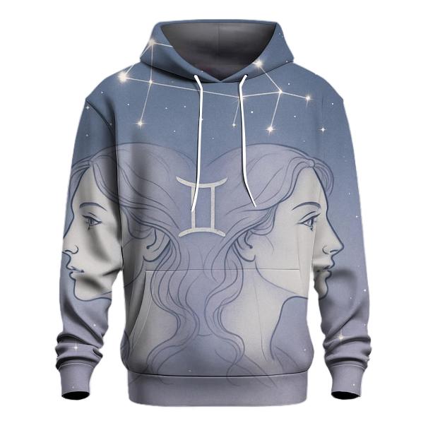 Gemini Twins Mirror Constellation Portrait graphic hoodies