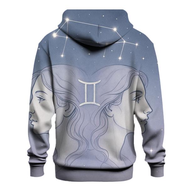 Gemini Twins Mirror Constellation Portrait graphic hoodies
