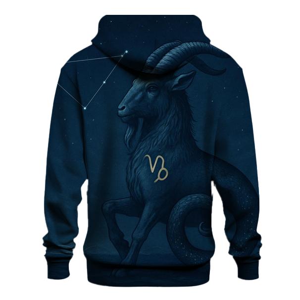 Capricorn Sea Goat Under Solstice Star Arc graphic hoodies