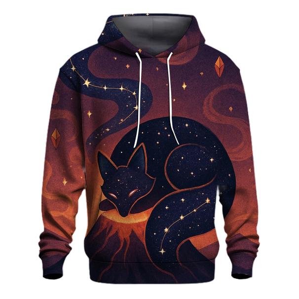 Sleeping Volcano Astral Fox printed hoodies