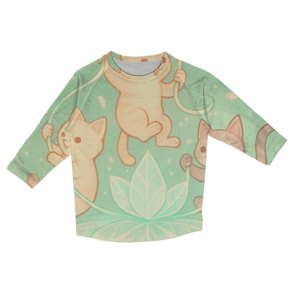 Crystal Garden Cat Carousel trendy 3/4 sleeve tops