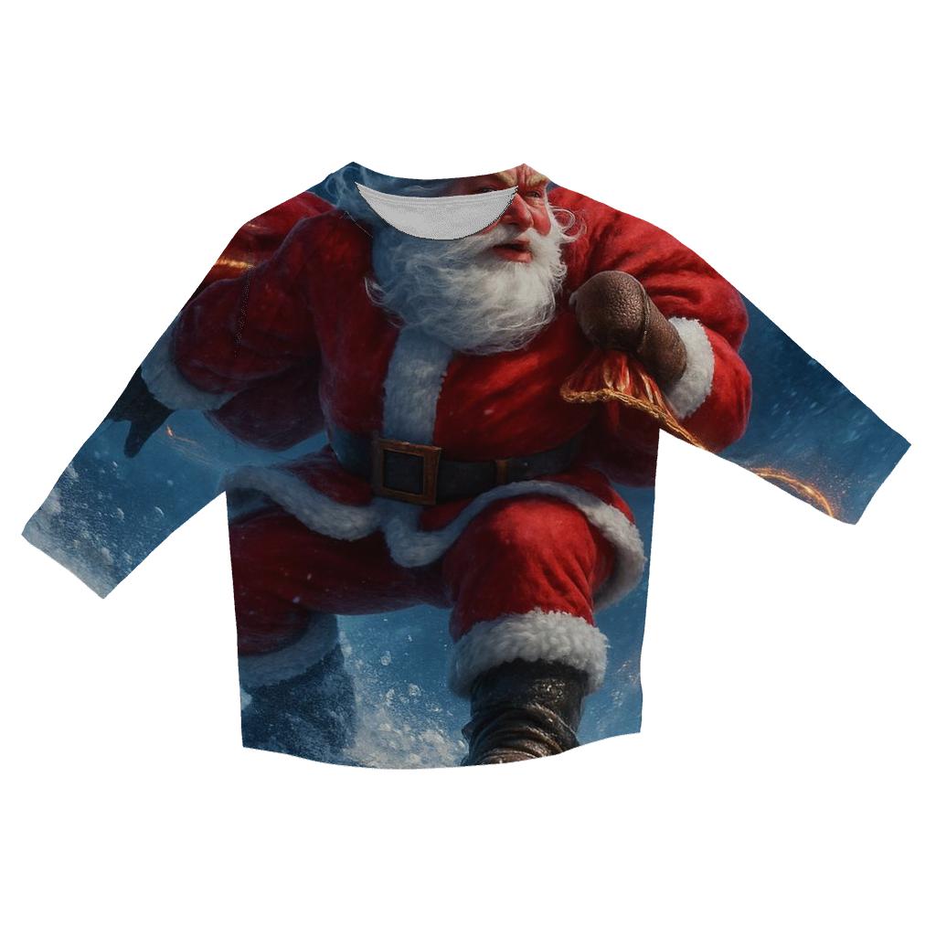 Snowboard Sleigh Santa designer 3/4 sleeve blouses