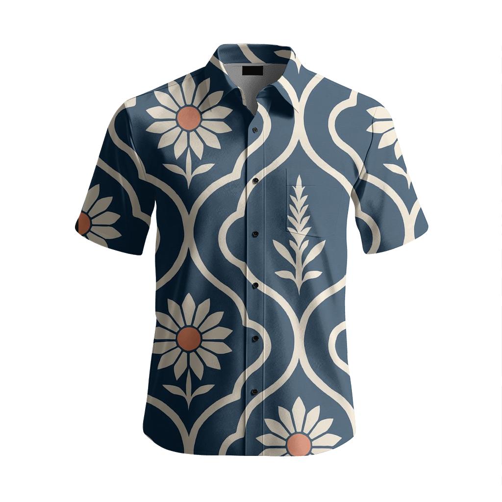 Celestial Mughal Jali Ogee Garden personalized embroidery shirts