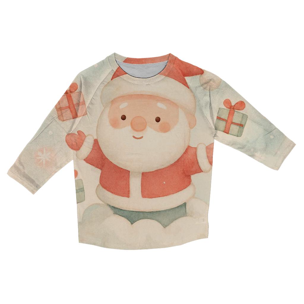 Pastel Candy Cloud Santa fashion 3/4 sleeve shirts