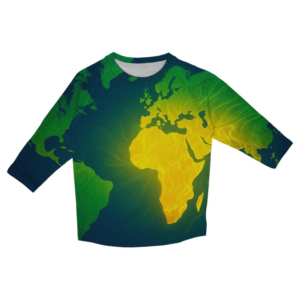 Map Gradient Brazil fashion 3/4 sleeve shirts