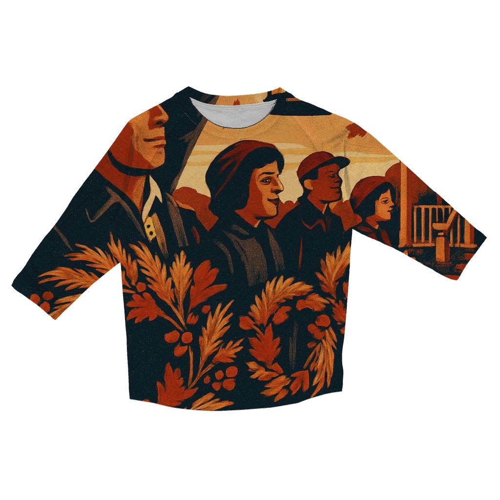 Harvest Wreath Lantern Parade custom 3/4 sleeve shirts
