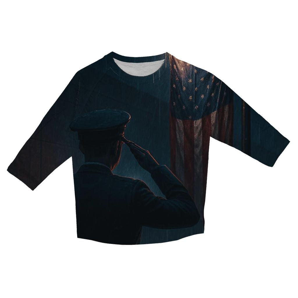 Midnight Salute In City Rain fashion 3/4 sleeve shirts