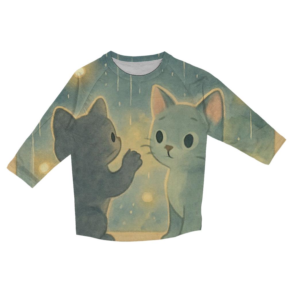 Rainy Window Firefly Kittens stylish quarter sleeve tops
