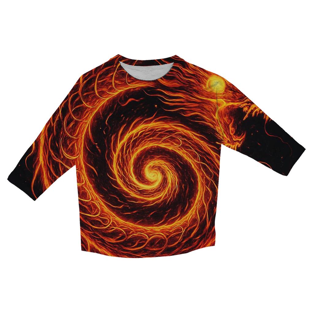 Solar Flare Dragon Spiral custom 3/4 sleeve shirts
