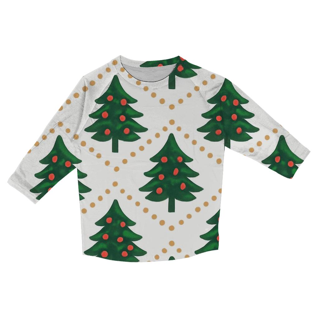 Christmas Tree Chevron Bands On White Background personalized 3/4 sleeve tees