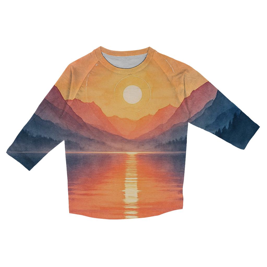 Alpine Lake Last Light Halo personalized 3/4 sleeve tees