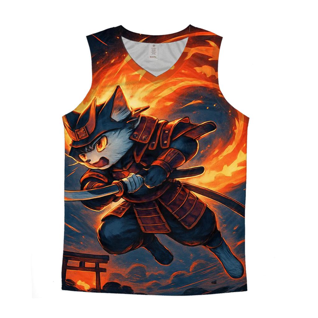 Koi Comet Samurai Cat stylish racerback tanks