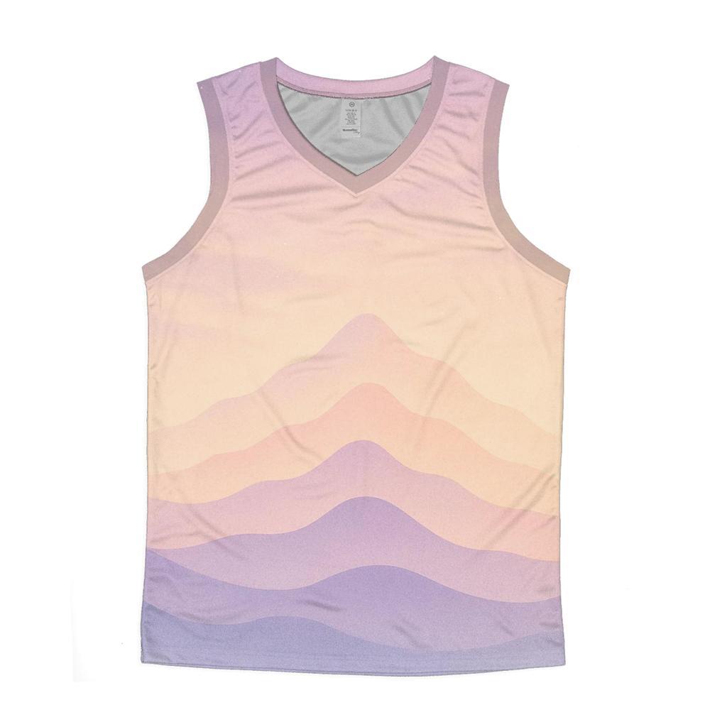 Pastel Mist Mountain Lullaby casual summer tank tops