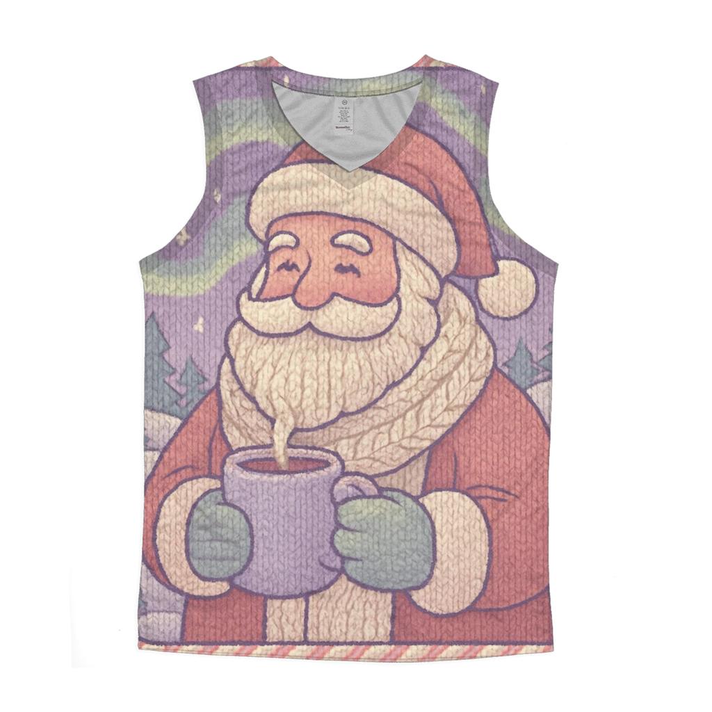 Knitted Northern Lights Santa personalized athletic tanks