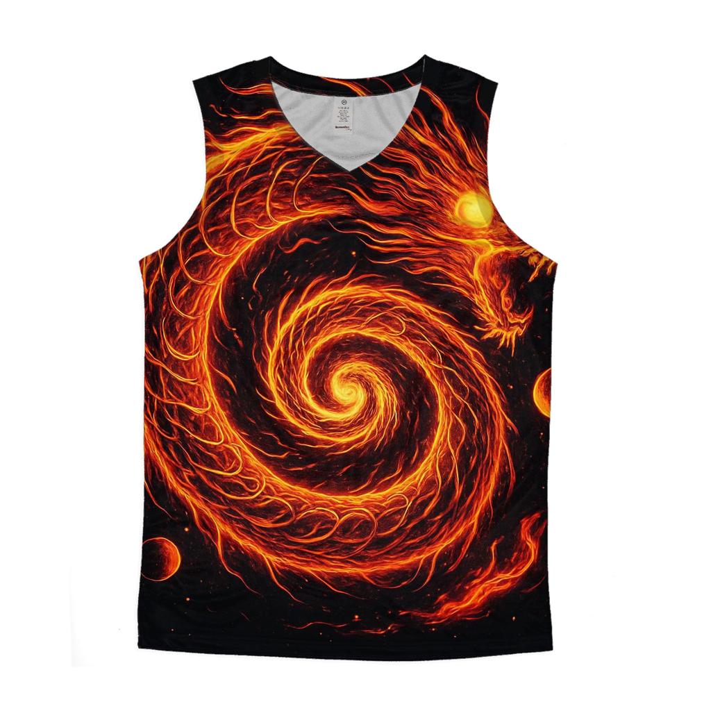 Solar Flare Dragon Spiral designer workout tanks