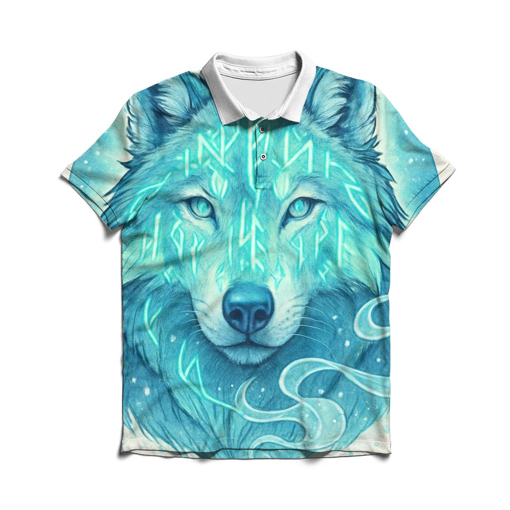 Aurora Scribe Wolf branded logo polo shirts