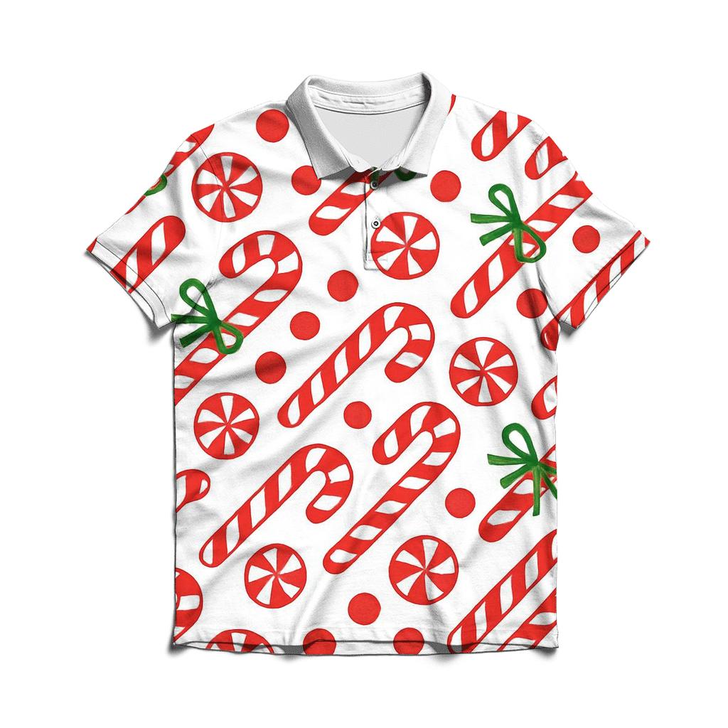 Candy Cane Diagonal Stripe Weave On White Background custom polo shirts