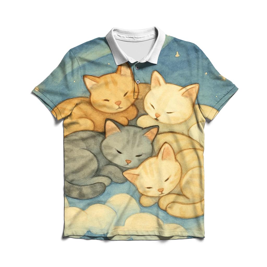 Cloud Quilt Stargazer Cats personalized polo shirts