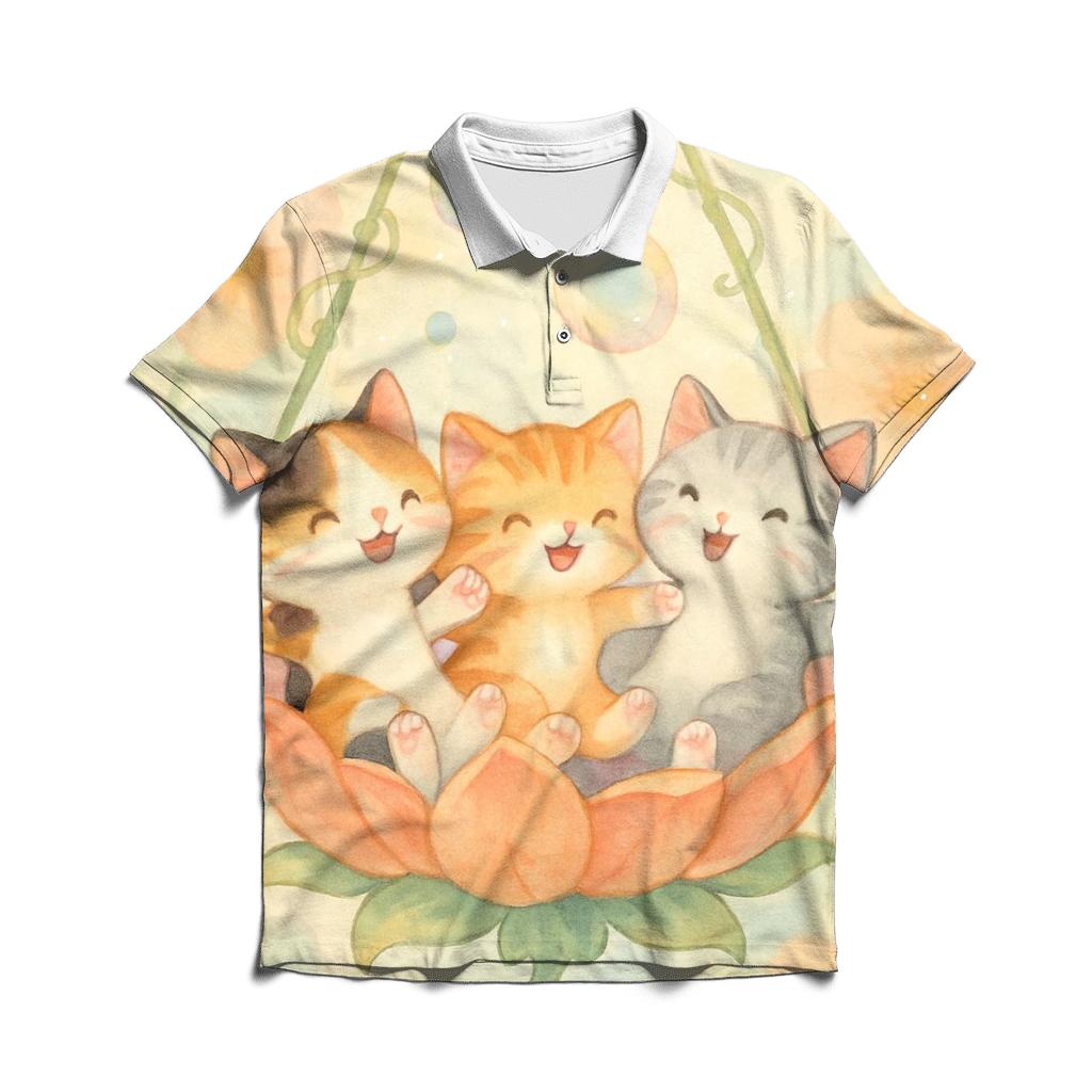 Bubble Garden Kitten Carousel casual sports polo shirts