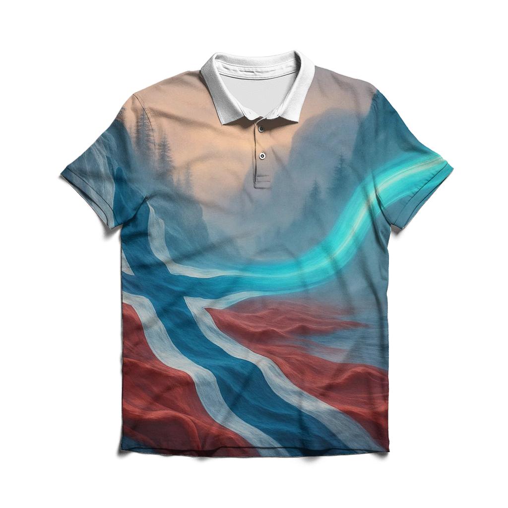Aurora Fjord Flag Norway custom polo shirts