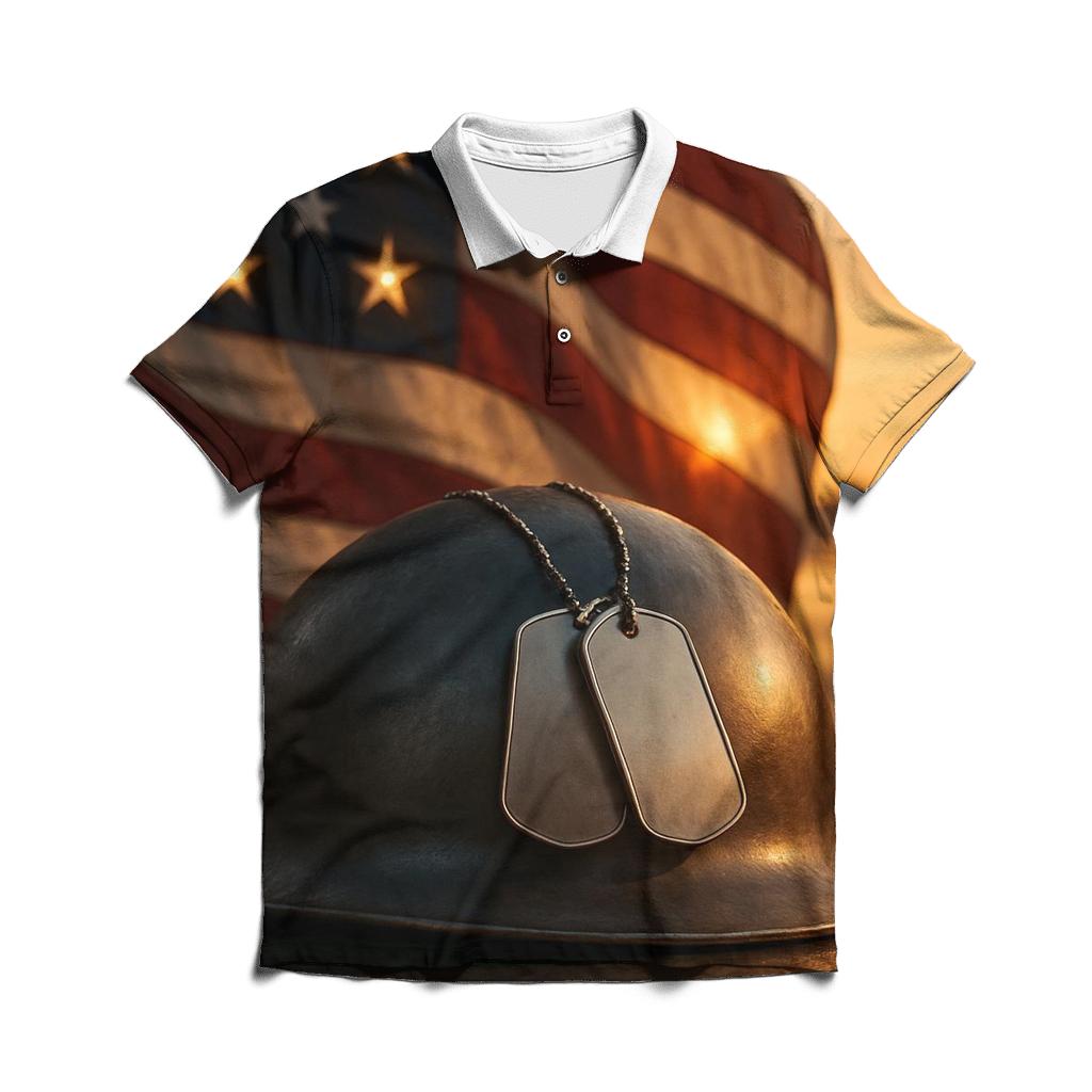 Homecoming Light On Steel embroidered polo tops