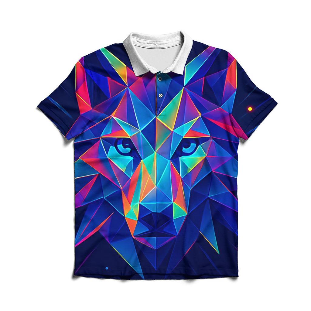Prism Mirage Wolf Mask custom polo shirts