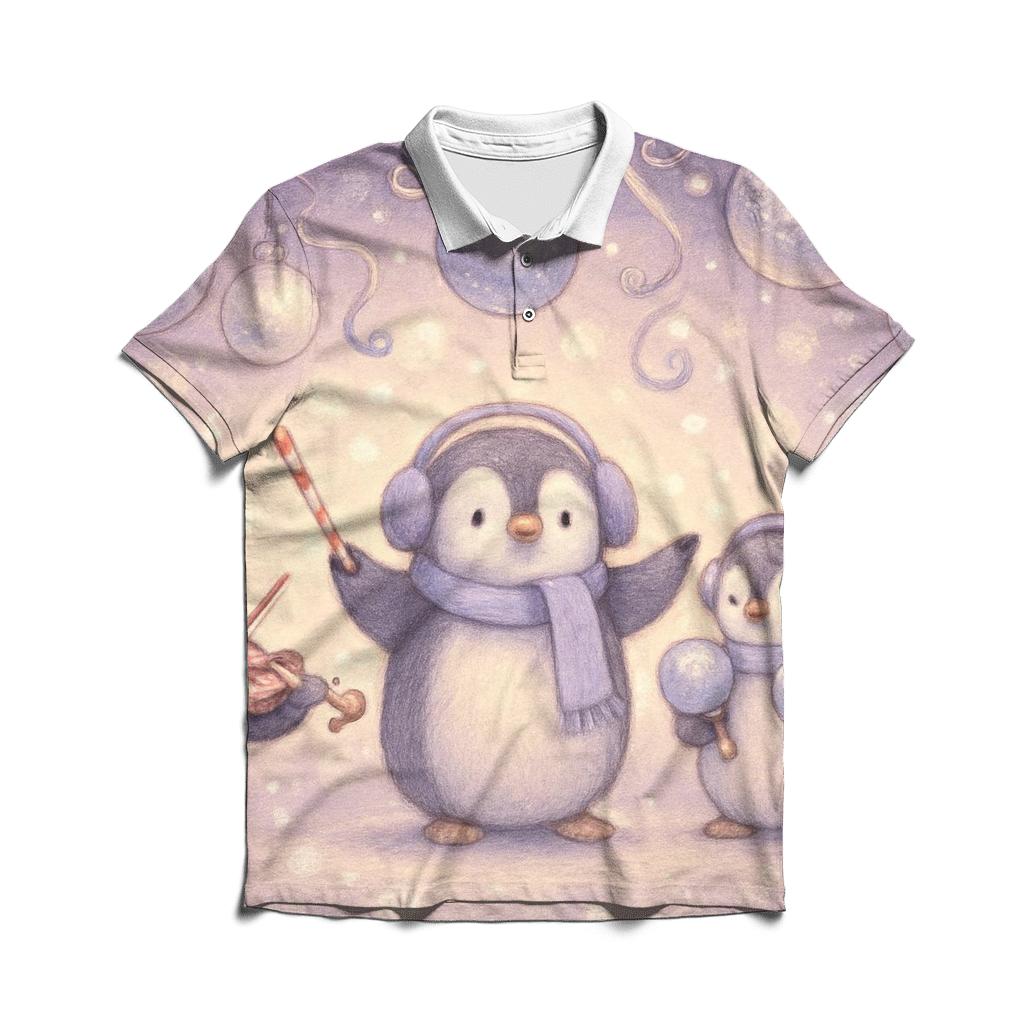 Penguin Orchestra Under Hanging Ornaments premium cotton polo shirts